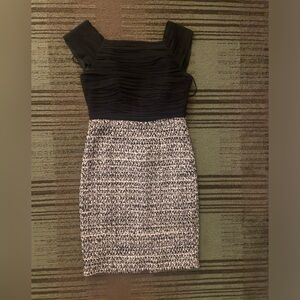 Alice + Olivia Silk Bodice & Tweed Dress Size 0